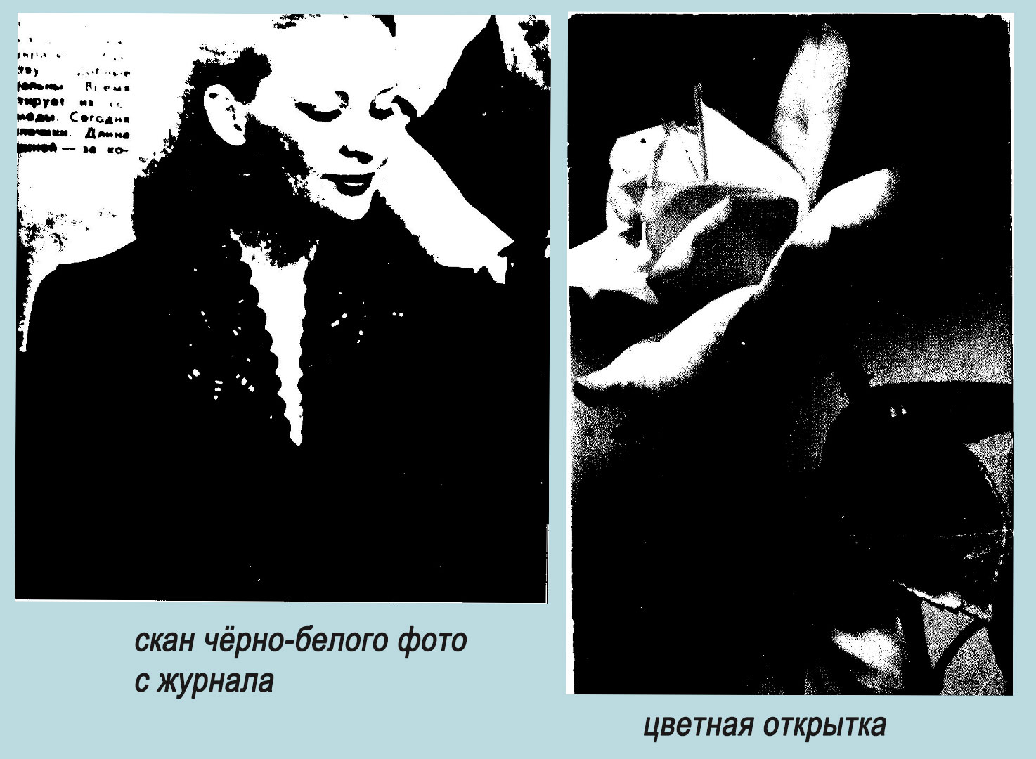 сканирование в формате цвета "Чёрно-белое"  чёрно-белого, цветного фото
